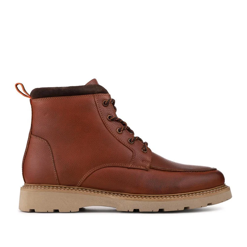 Leather Warm Lined Lace Up Boots - RNB42016 / 328 050 - Tan