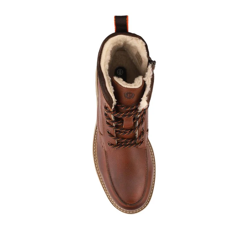 Leather Warm Lined Lace Up Boots - RNB42016 / 328 050 - Tan