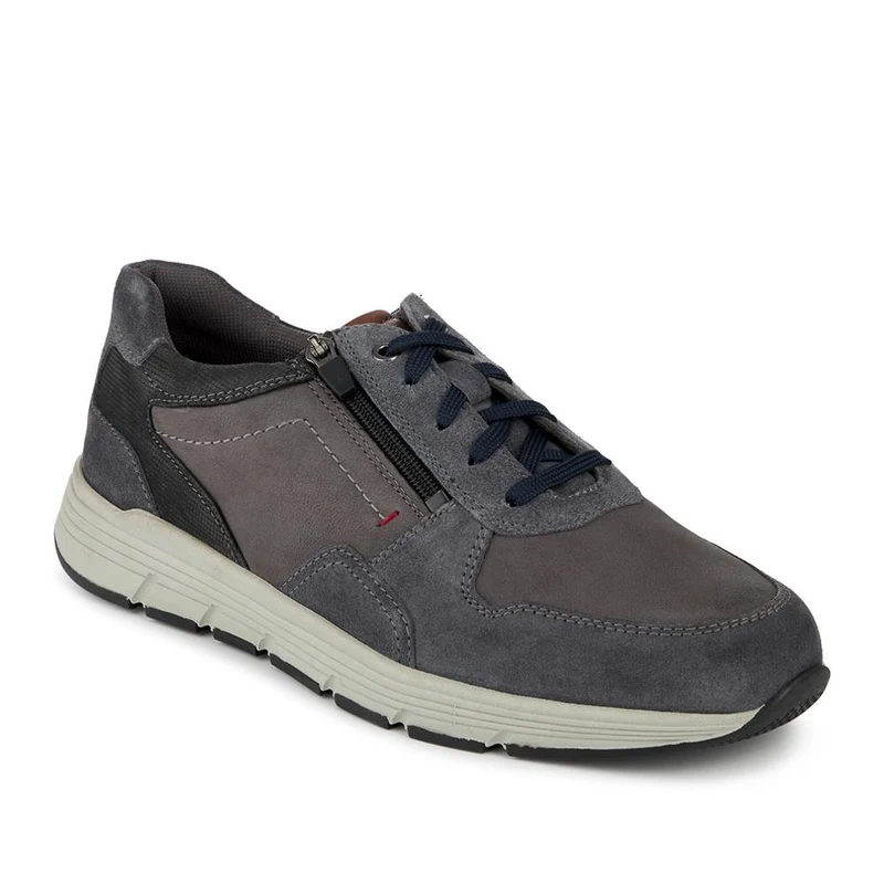 Leather Zip & Lace Fasten Casual Shoes - PARK42052 / 328 395