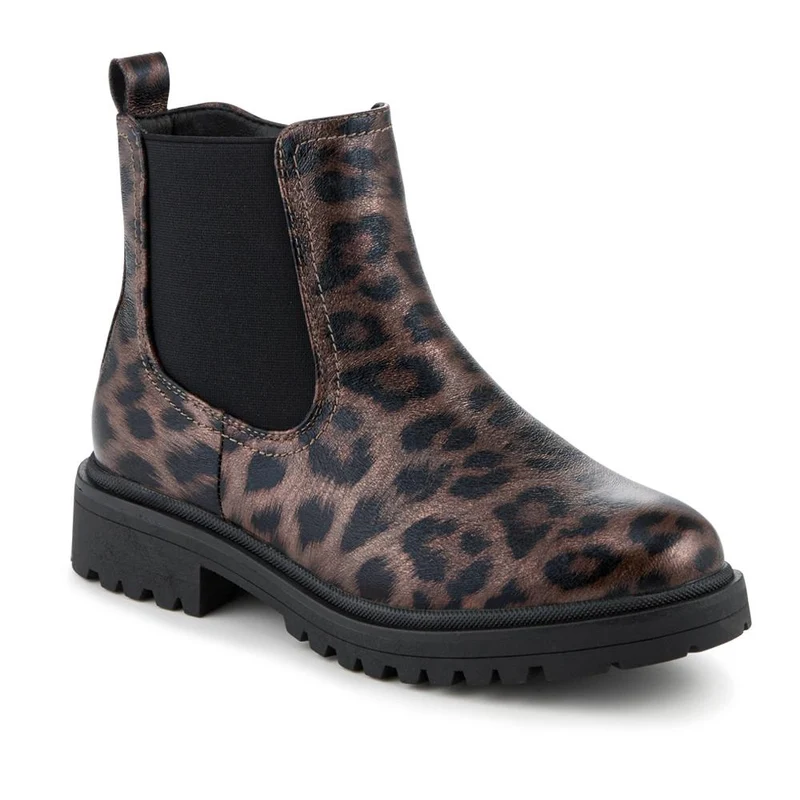 Chunky Zip Up Chelsea Boots - WBINS42082 / 328 122 - Brown Leopard