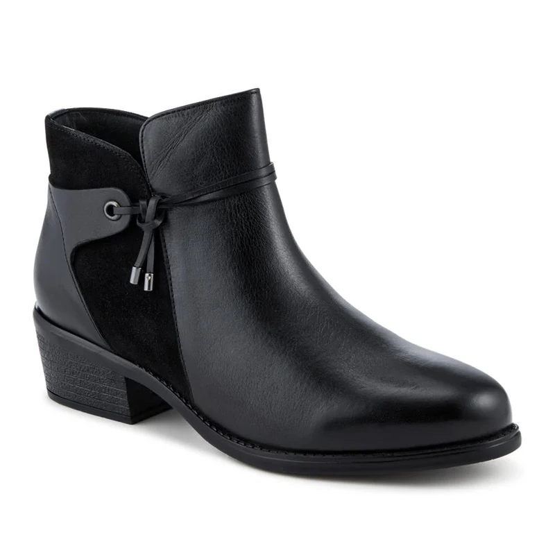Leather Tasselled Block Heel Ankle Boots - PRFEM42015 / 328 635