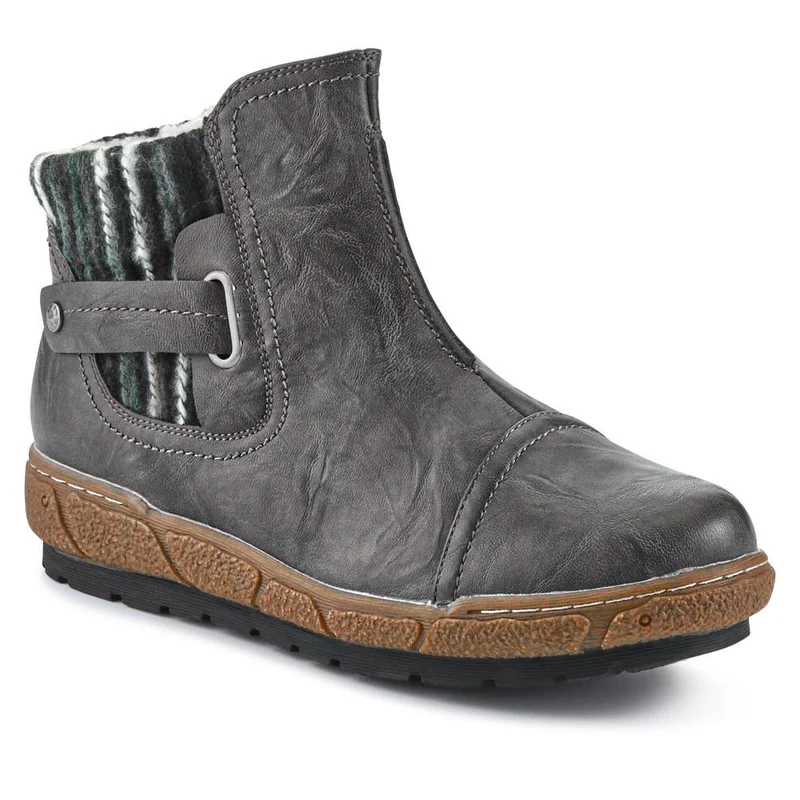 Knitted Cuff Ankle Boots - WBINS32013 / 318 882