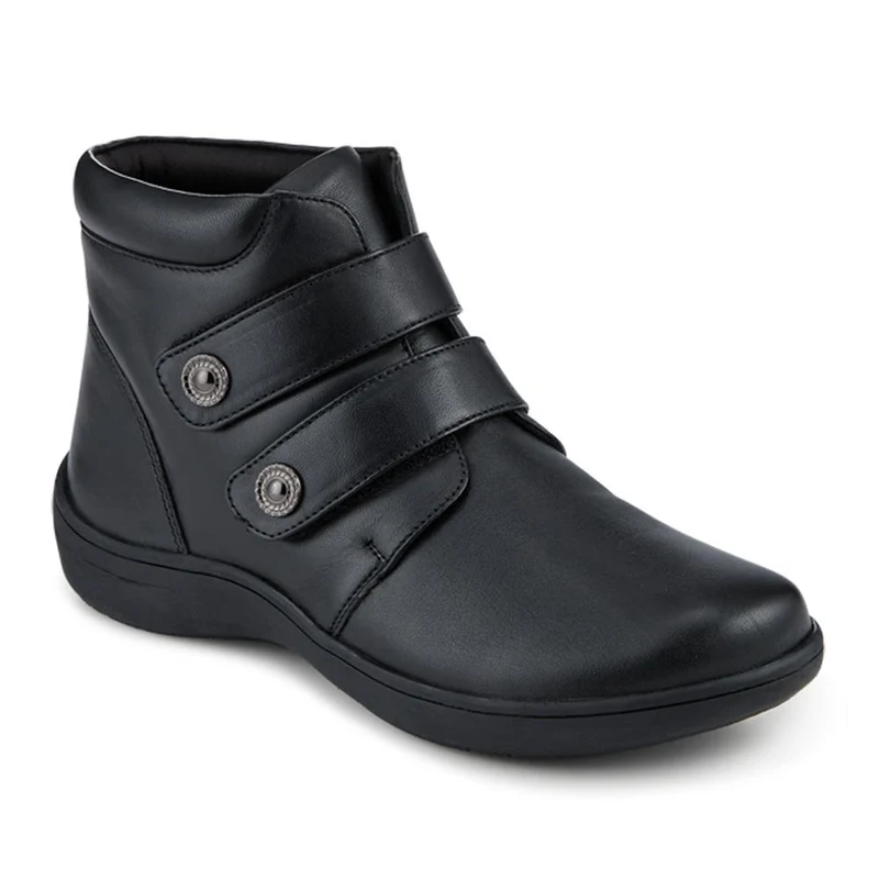 Wide Fit Leather Touch Fasten Boots - KF42005 / 328 423