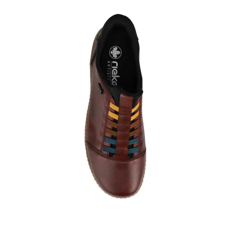 Rieker Leather Slip On Trainers - RKR42532 / 327 699 - Burgundy