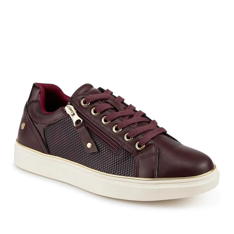 Wide Fit Zip & Lace Trainers With Grip Sole - WOIL42005 / 328 226