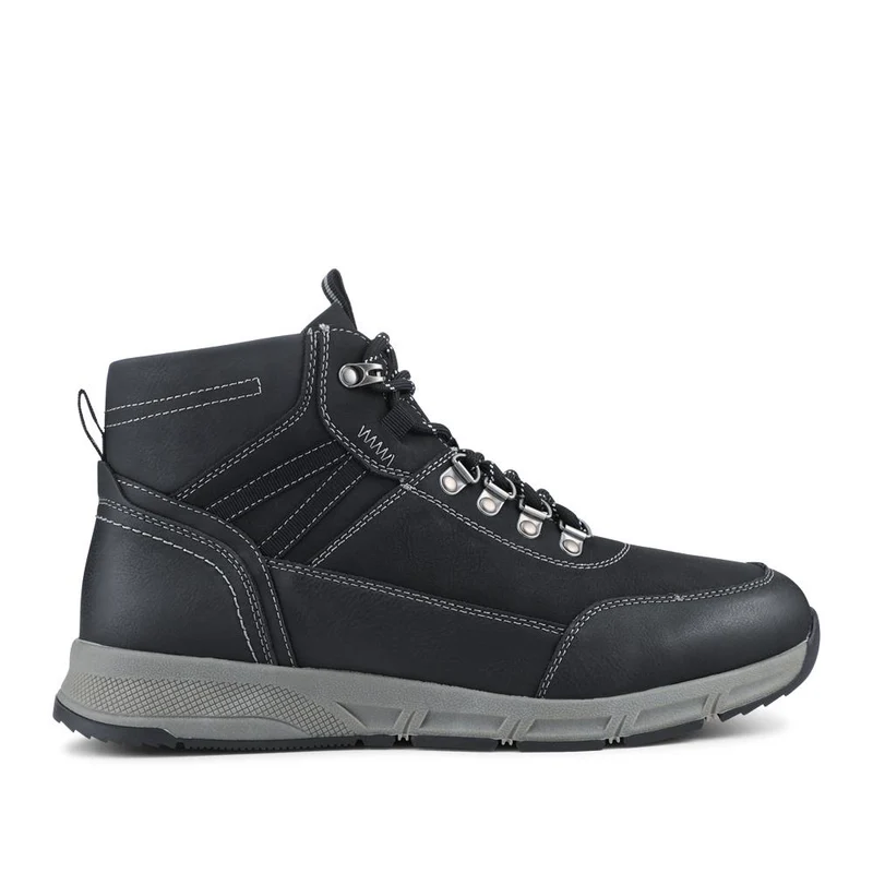 Wide Fit Walking Boots With Bungee Laces - WBINS42067 / 327 869 - Black