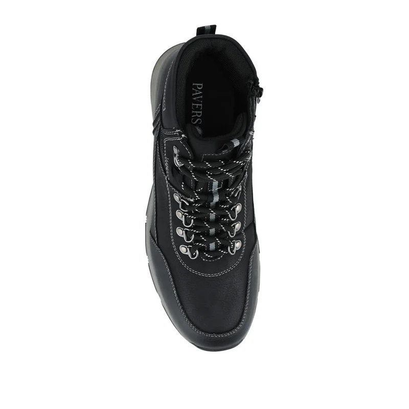 Wide Fit Walking Boots With Bungee Laces - WBINS42067 / 327 869 - Black
