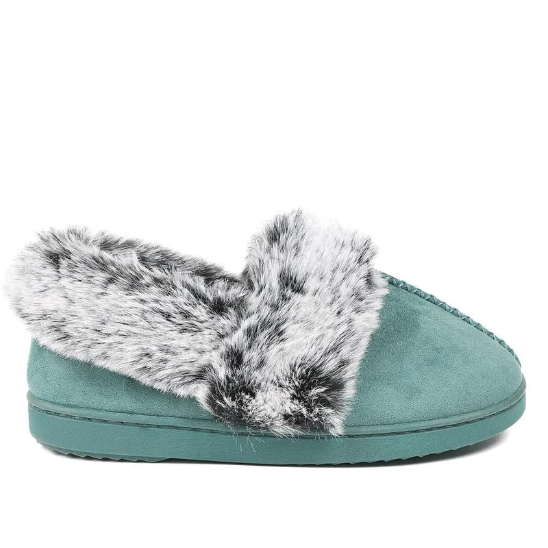 Luxury Velour Cushioned Slippers - GALOP42000 / 328 069 - Teal