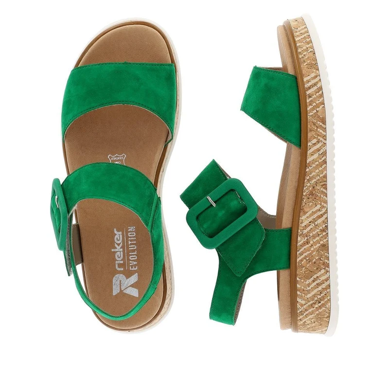 Rieker Damen Revolution Fashion Sandale - Grün