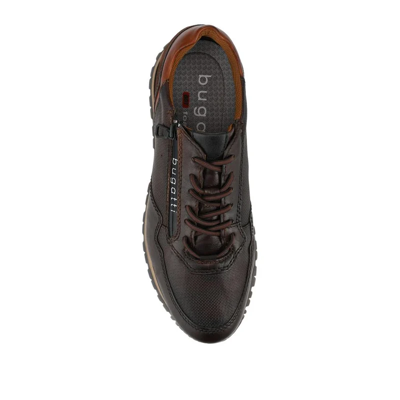 Bugatti Zip Fasten Leather Trainers - BUG42510 / 328 320 - Brown