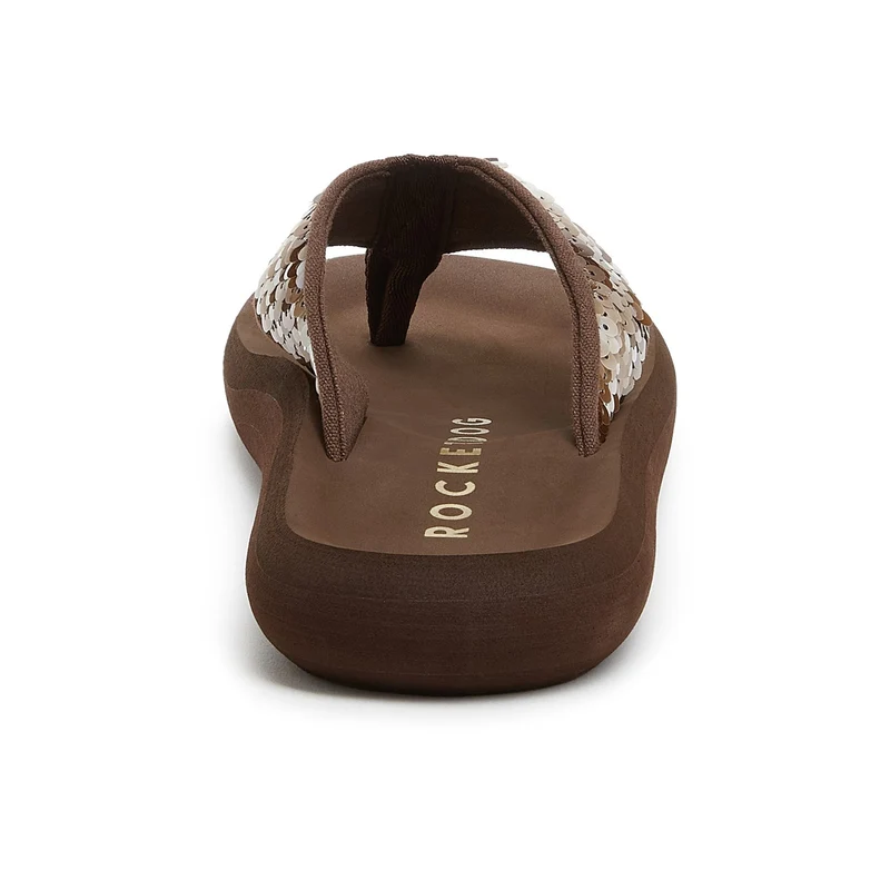 Rocket Dog Damen Spotlight Olney Paillettensandale – Braun