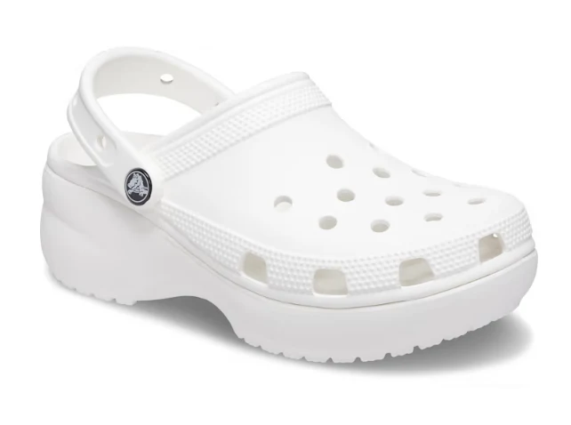 Crocs Klassischer Unisex-Plateau-Clog – Weiß