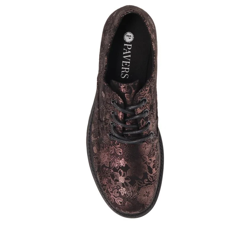 Lightweight Lace-Up Shoes - WBINS36118 / 322 793 - Black Floral