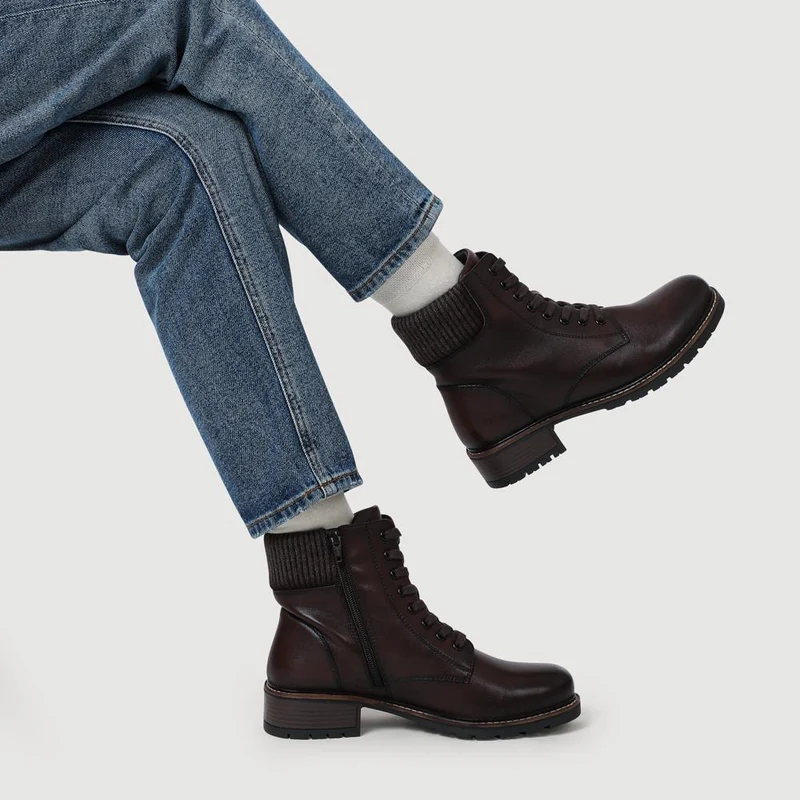 Breathable Leather Boots - RNB42012 / 328 294 - Brown
