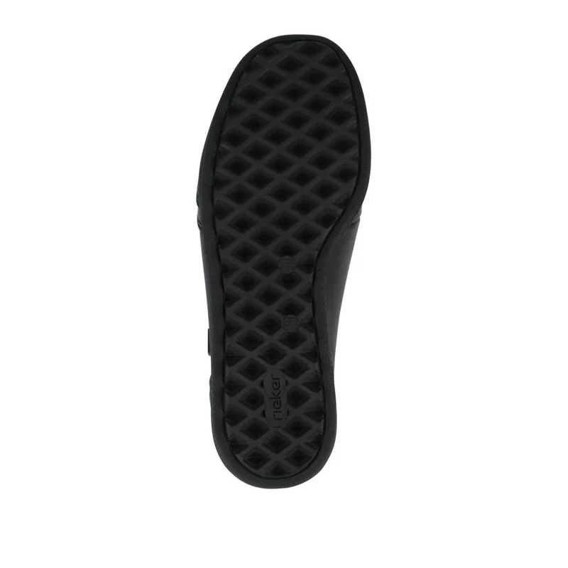 Rieker Wide Fit Leather Zipped Slip-Ons - RKR42524 / 327 690 - Black