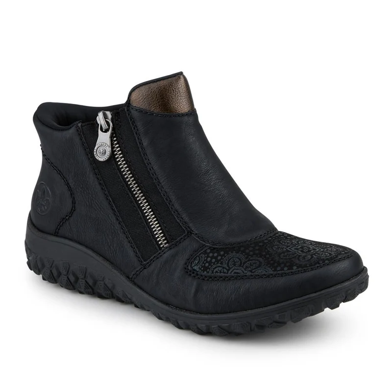 Rieker Wide Fit Leather Zipped Boots - RKR42529 / 327 693