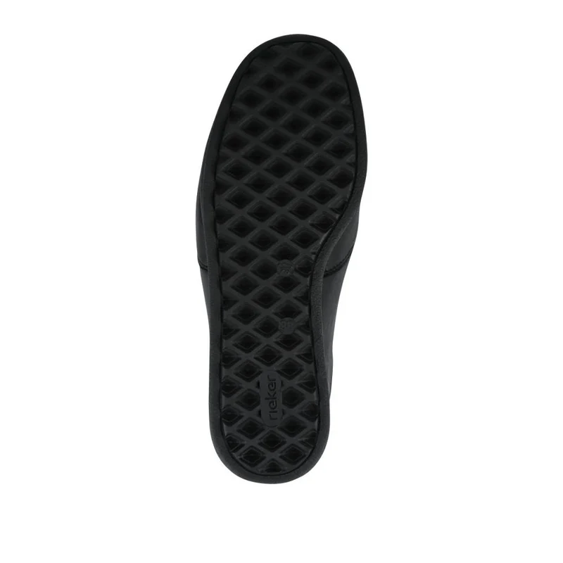 Rieker Wide Fit Leather Slip On Shoes - RKR42523 / 327 689 - Black