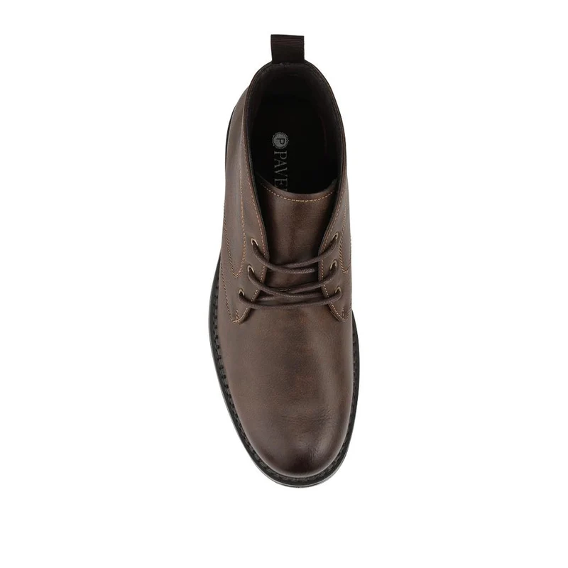 Lace Up Casual Block Heel Chukka Boots - XINGH42005 / 328 164 - Brown