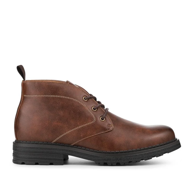 Lace Up Casual Block Heel Chukka Boots - XINGH42005 / 328 164 - Tan
