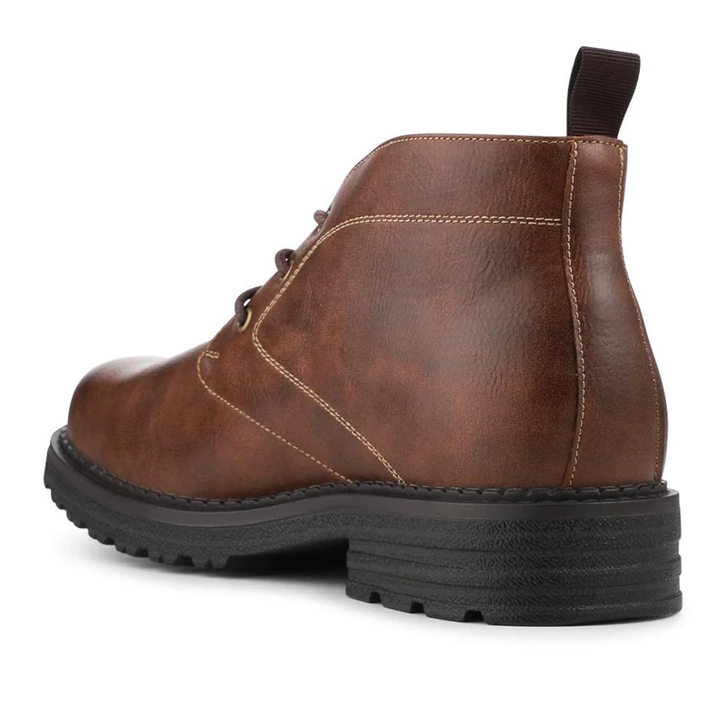 Lace Up Casual Block Heel Chukka Boots - XINGH42005 / 328 164 - Tan