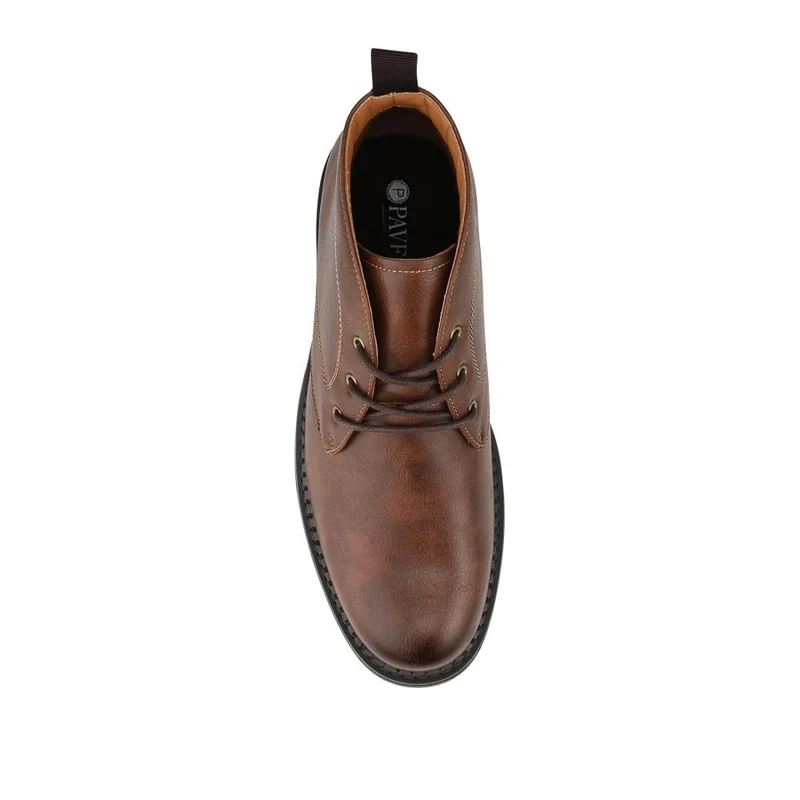 Lace Up Casual Block Heel Chukka Boots - XINGH42005 / 328 164 - Tan