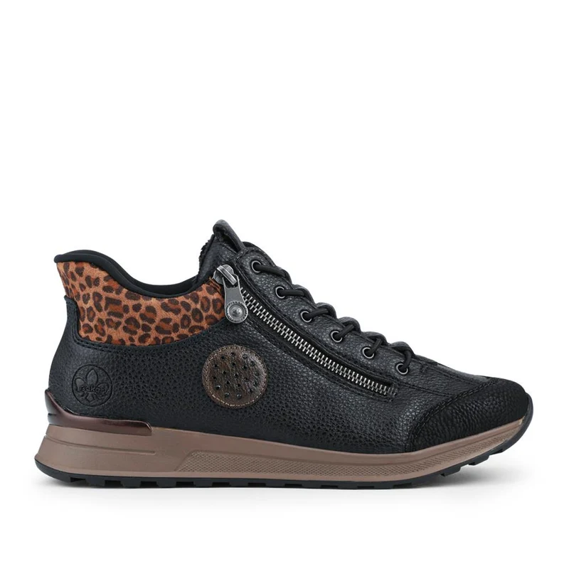 Faux Leather Zip-Up Trainers - RKR42513 / 327 799 - Black