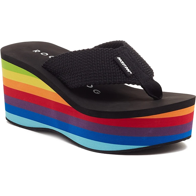 Rocket Dog Damen Crush Webbing Sandale – Schwarz