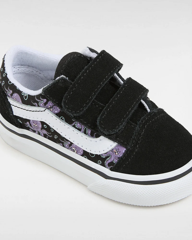 VANS Kleinkinder Old Skool V Glow Octopus Turnschuhe – Schwarz / Lila