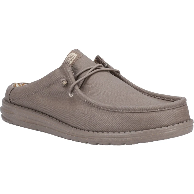 Hey Dude Wally Slip Canvas-Mules für Herren – Braun