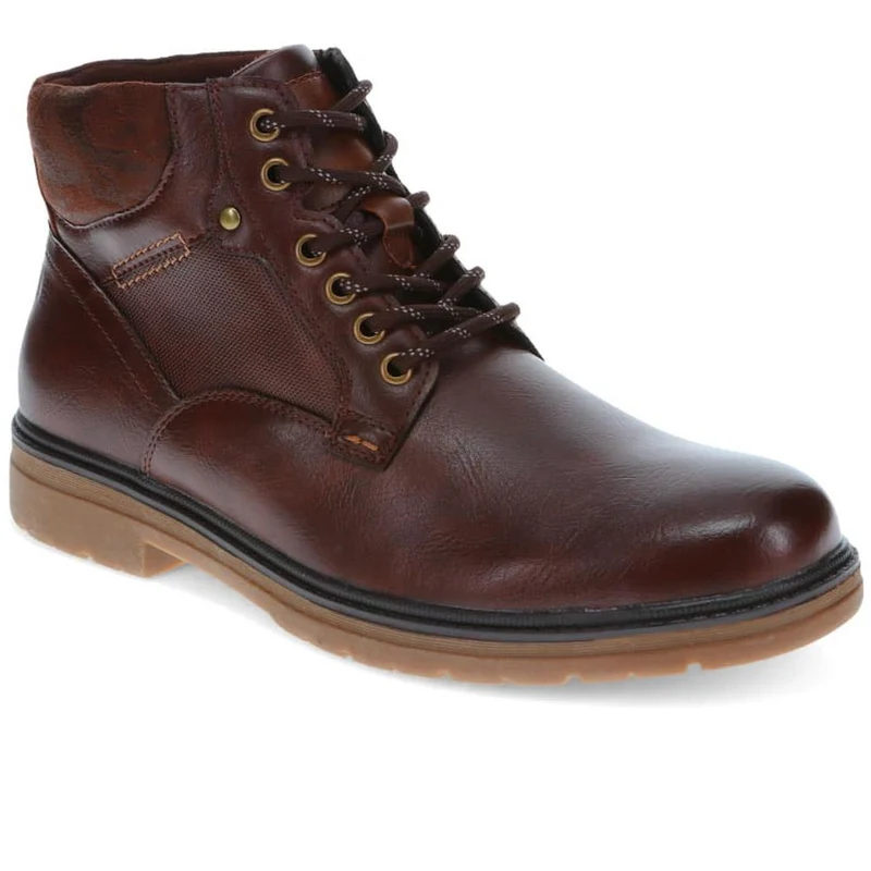 Wide-Fit Lace-Up Casual Boots - XINGH40007 / 325 761