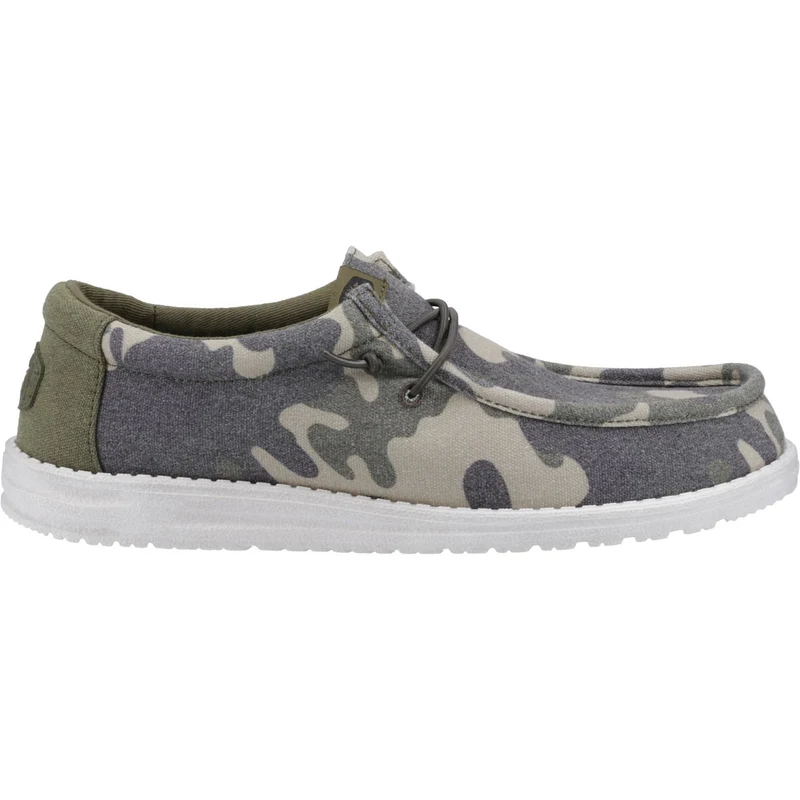 Hey Dude Wally Herrenschuh mit gewaschenem Camouflage-Muster – Grün