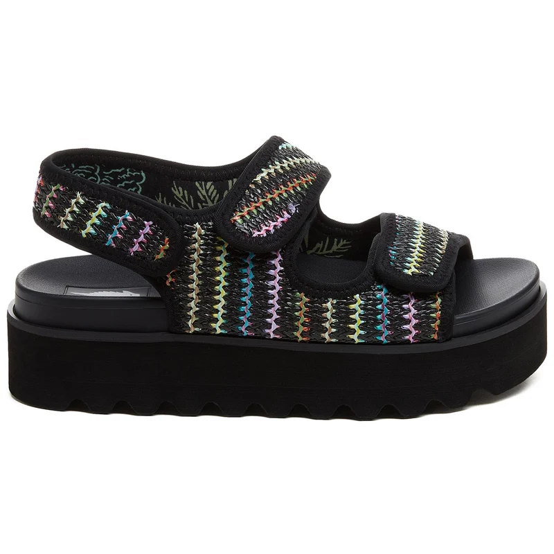 Rocket Dog Damen Balmy Randy Raffia Sandale - Schwarz