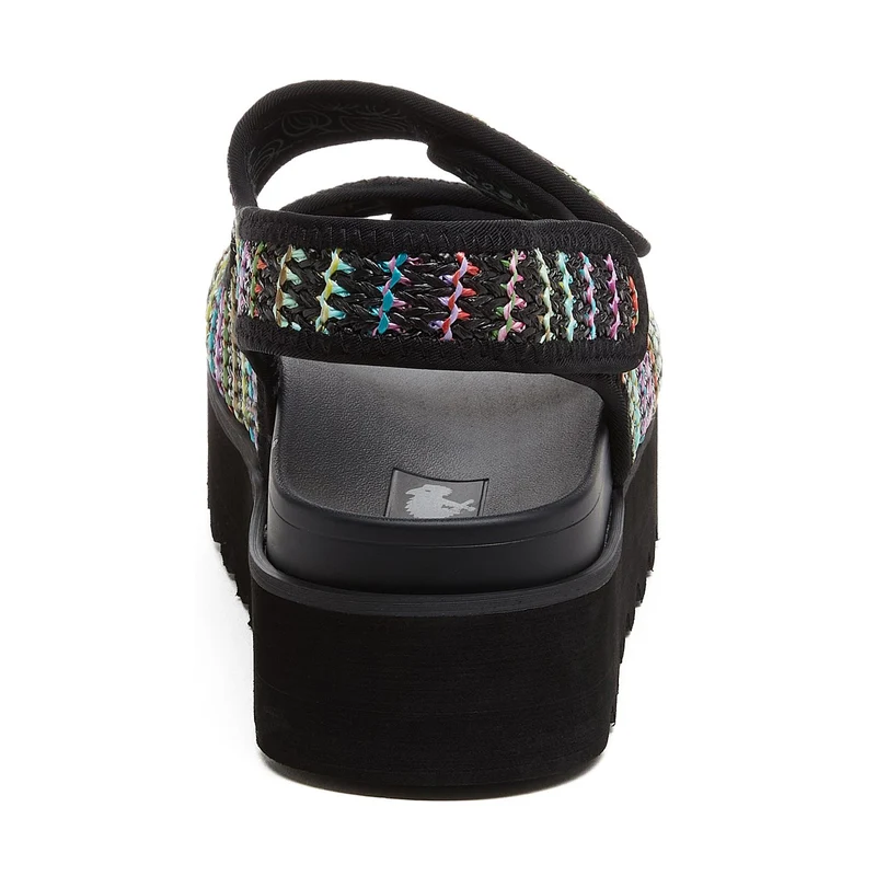 Rocket Dog Damen Balmy Randy Raffia Sandale - Schwarz