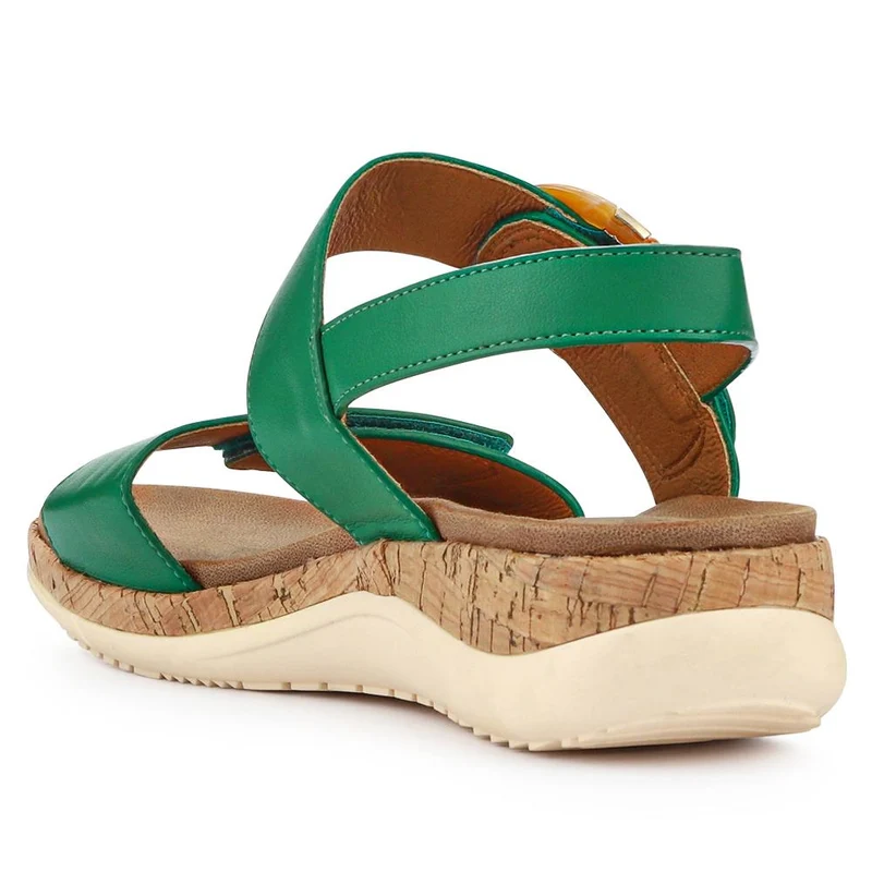 Adjustable Buckle Slingback Comfort Sandals - BAIZH39003 / 325 100 - Green