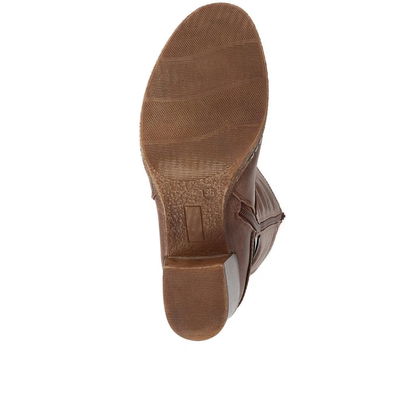 Block-Heeled Long Boots - WOIL38051 / 324 748 - Brown