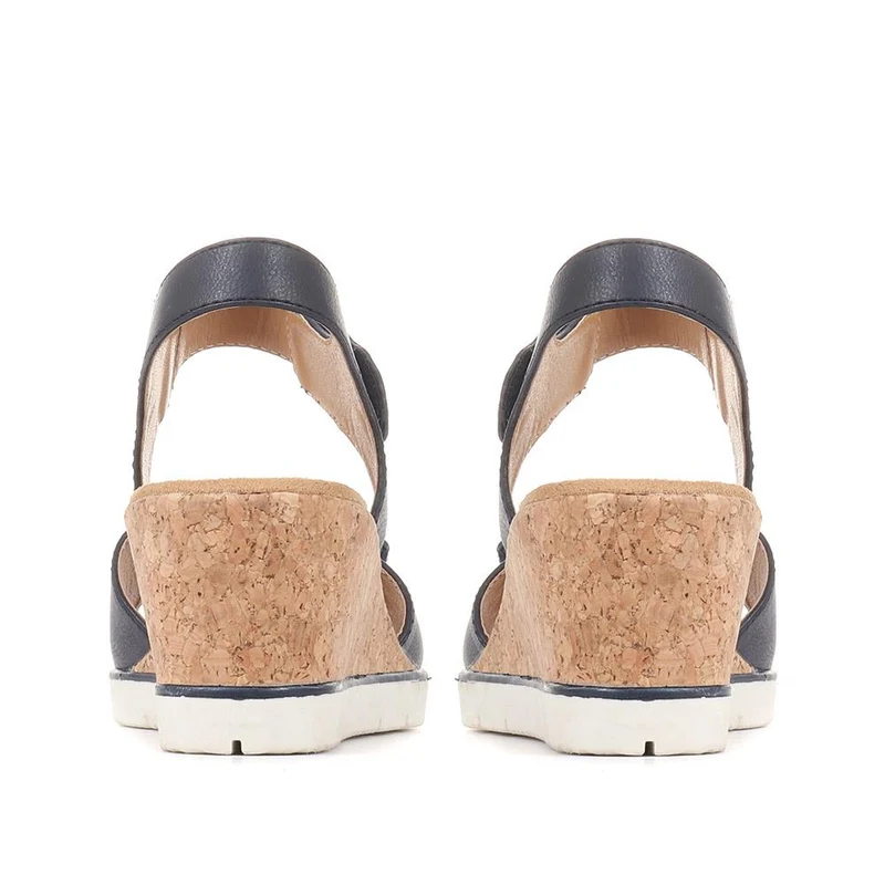 Adjustable Wedge Sandals - WBINS35160 / 321 805 - Navy