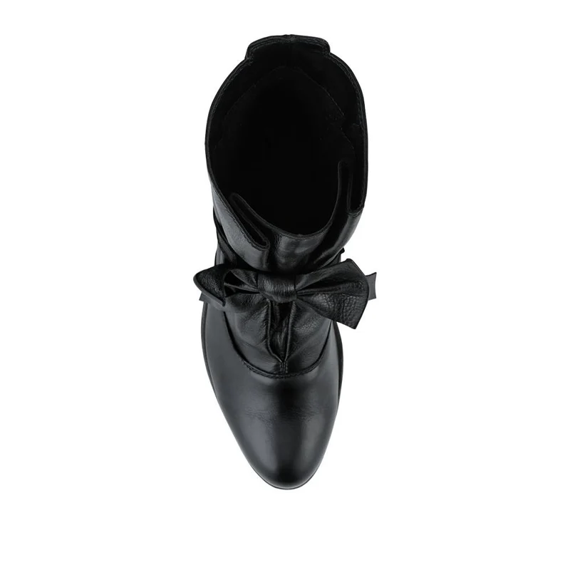 Bellissimo Leather Bow Boots - BELKARY42001 / 328 474 - Black