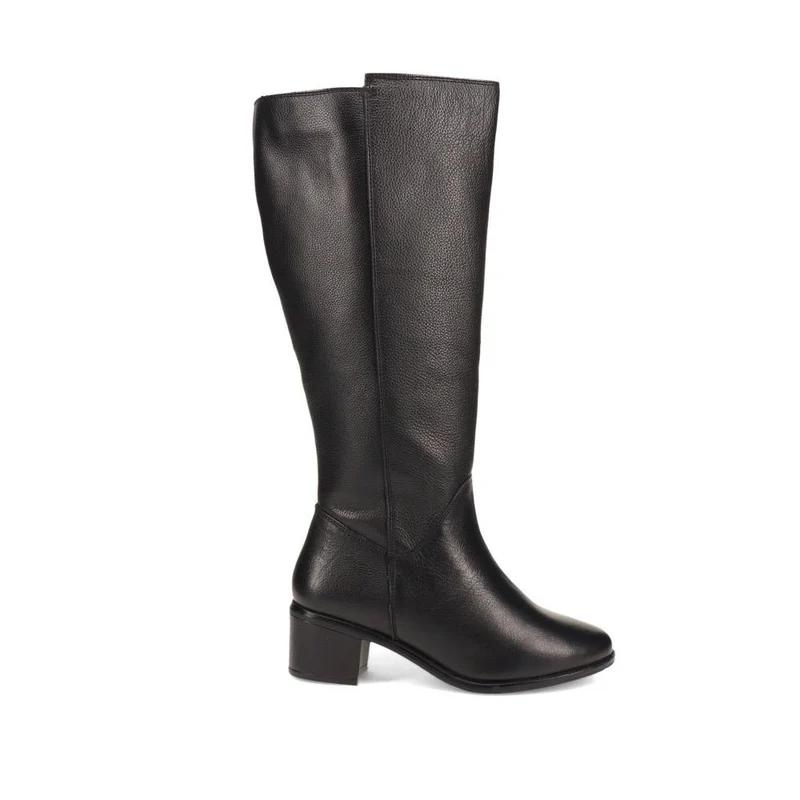 Wide-Fit Leather Long Boots - CDINT40001 / 326 602 - Black