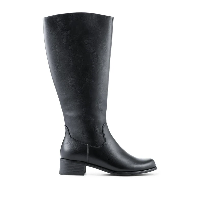 Warm Block Heel Long Boots - WK42028 / 328 360 - Black