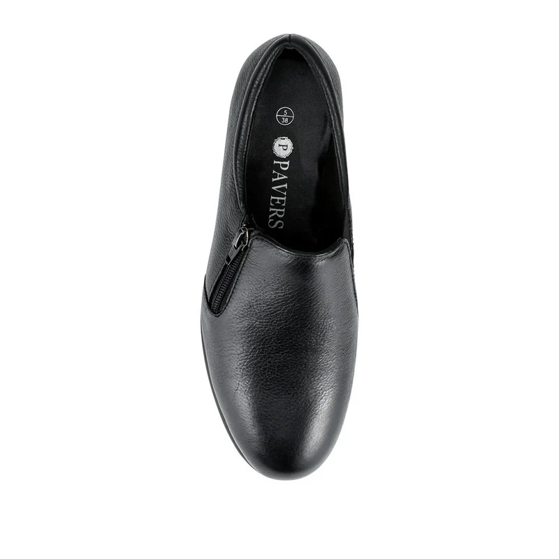 Casual Leather Slip-On Shoes - SERVI42000 / 328 003 - Black