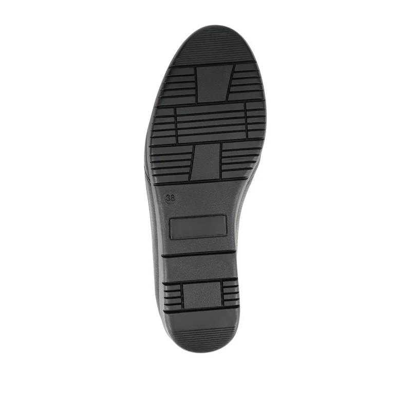 Casual Leather Slip-On Shoes - SERVI42000 / 328 003 - Black