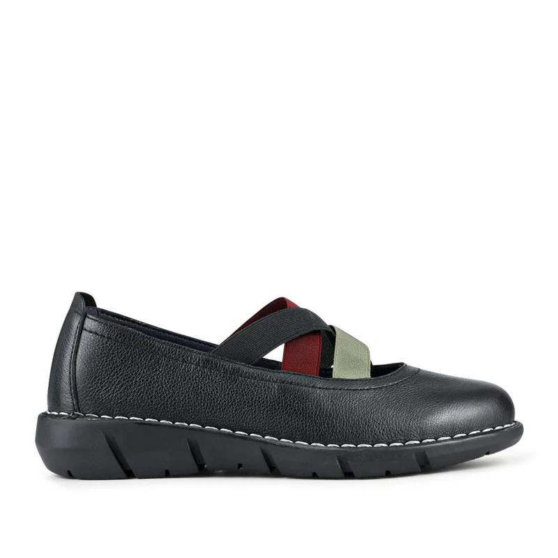 Casual Leather Mary Janes - SERVI42004 / 328 008 - Black