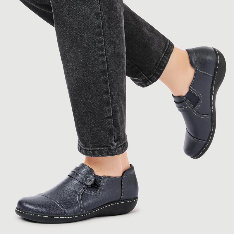 Smart Elasticated Slip-On Shoes - SANYI42007 / 327 958 - Navy