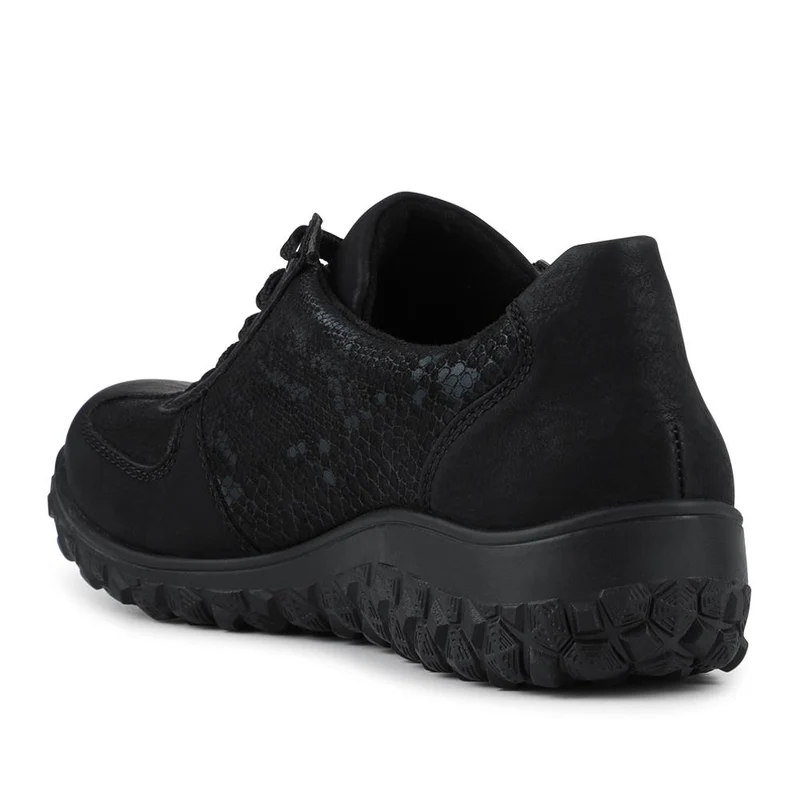 Rieker Wide Fit Rugged Zip & Lace Trainers - RKR42528 / 327 692 - Black