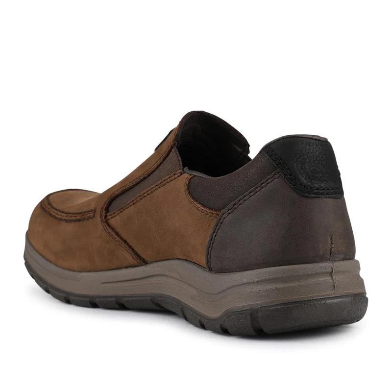 Rieker Extra-Wide Leather Slip-On Shoes - RKR42515 / 327 829 - Brown