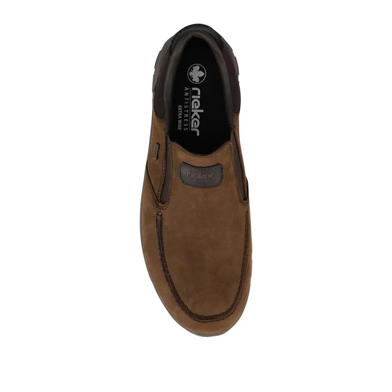 Rieker Extra-Wide Leather Slip-On Shoes - RKR42515 / 327 829 - Brown