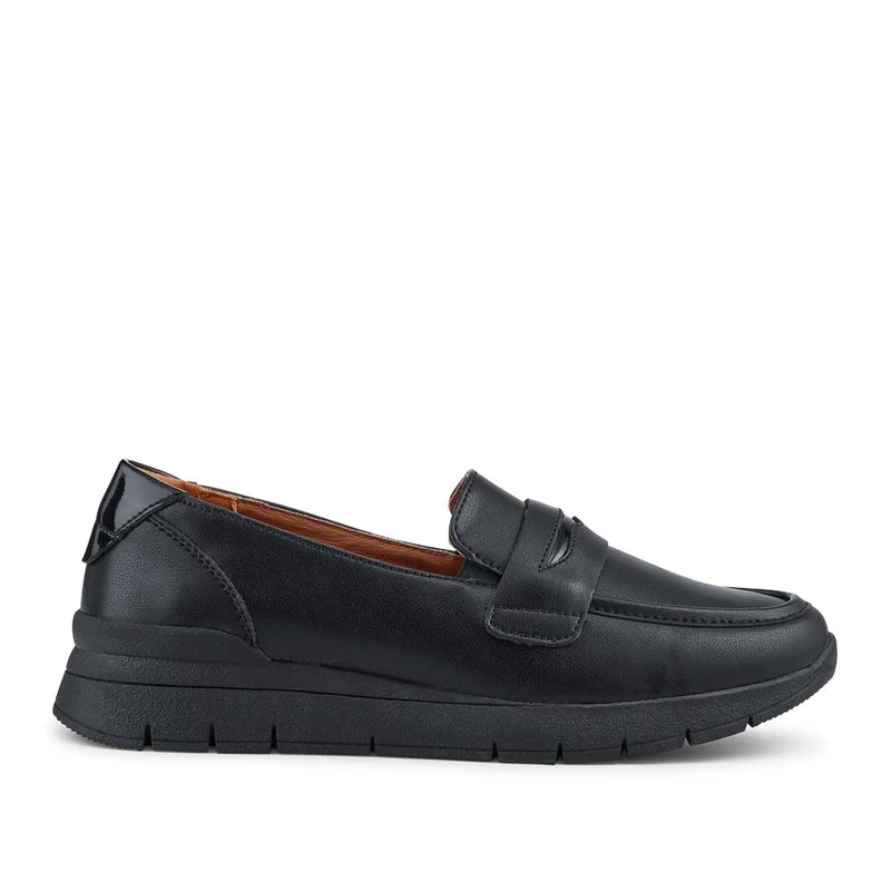Heeled Leather Penny Loafers - BRK42010 / 328 370 - Black