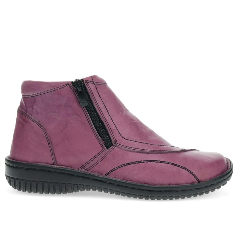 Leather Ankle Boots - LUCK34005 / 321 855 - Purple