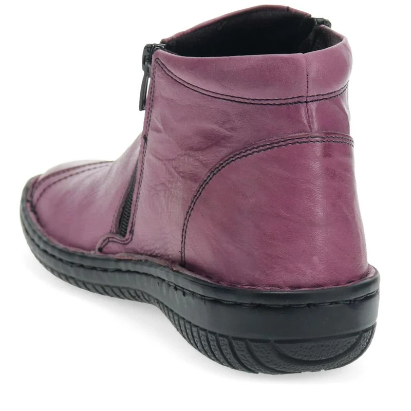 Leather Ankle Boots - LUCK34005 / 321 855 - Purple