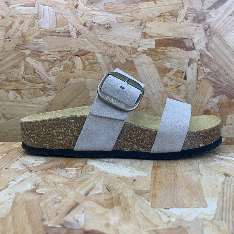 Plakton Damen-Sandale „Alicante Mid Apure“ aus Leder – Stein